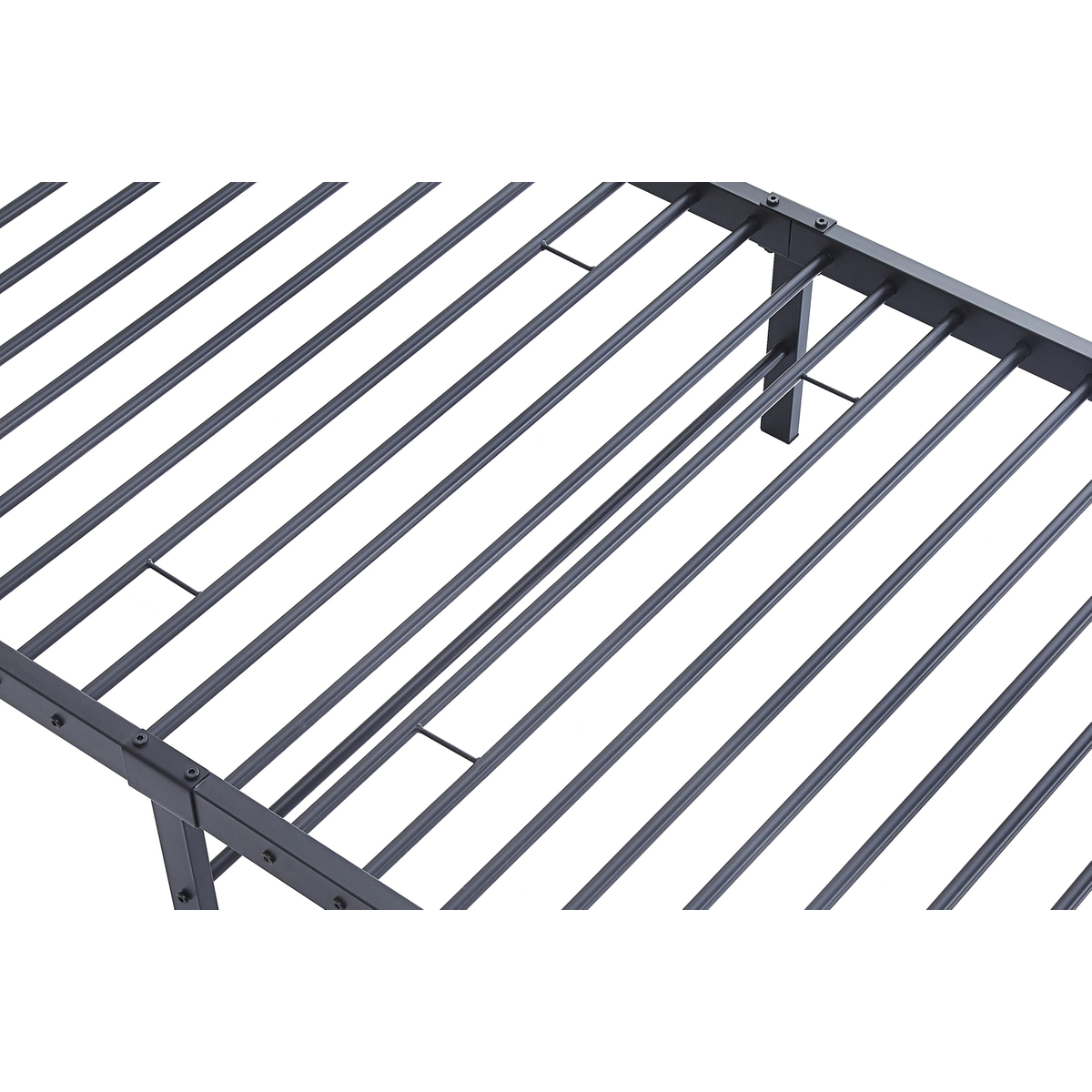 Interiax Otis Bed - Donkergrijs Metaal  - 90x200 cm -  Inclusief Lattenbodem