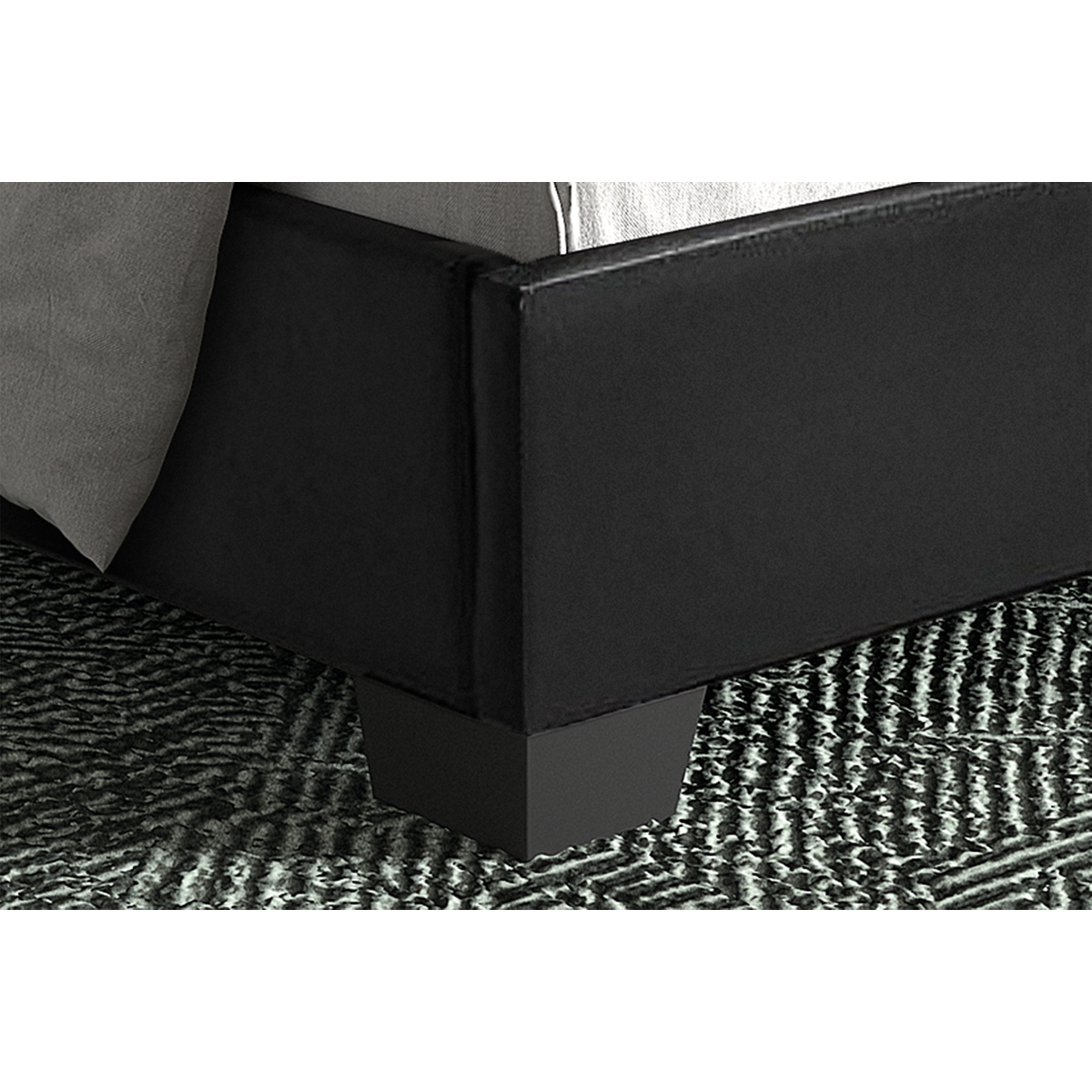 Interiax George Bed - Zwart PU Leder - 160x200 cm - Inclusief Lattenbodem