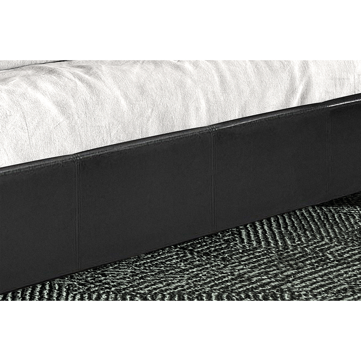 Interiax George Bed - Zwart PU Leder - 160x200 cm - Inclusief Lattenbodem
