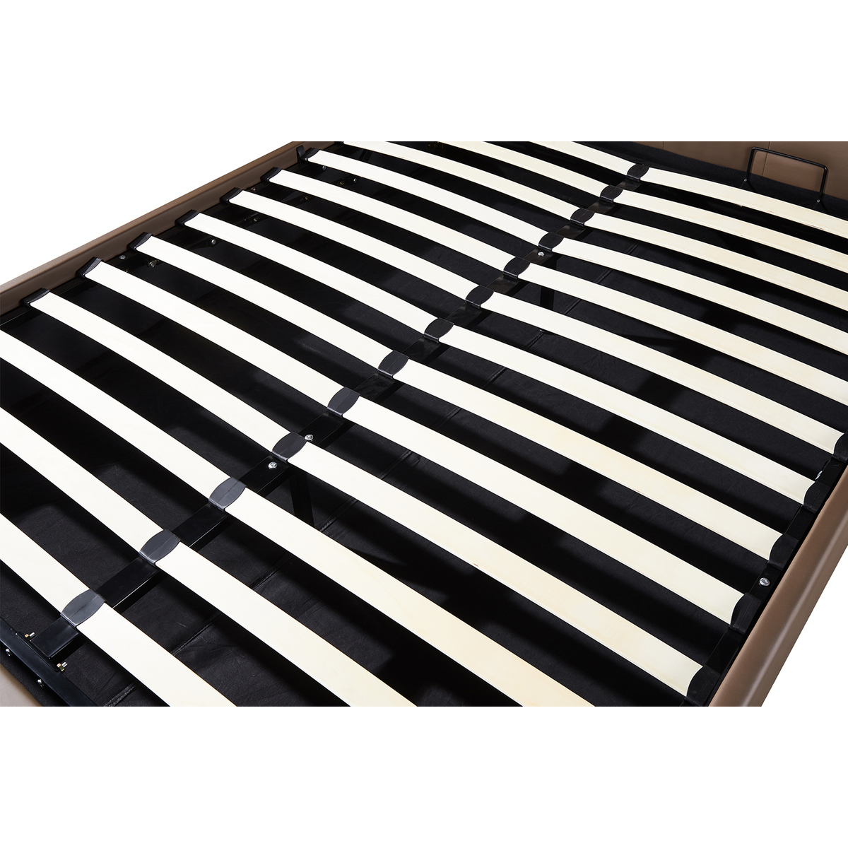 Interiax Morris Bed - Taupe PU leder - 160x200 cm - Inclusief Opbergkoffer