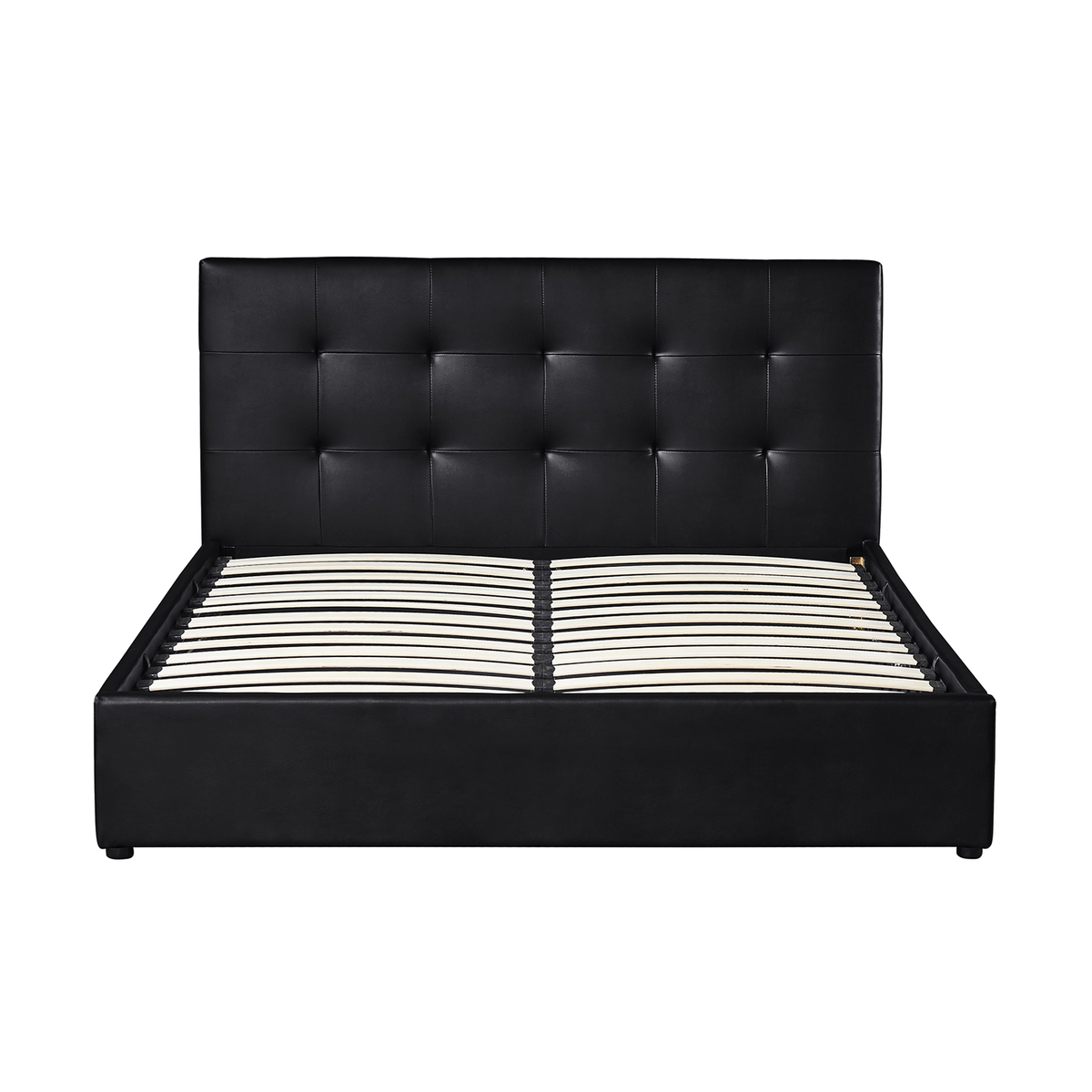 Interiax Morris Bed - Zwart PU leder - 160x200 cm - Inclusief Opbergkoffer