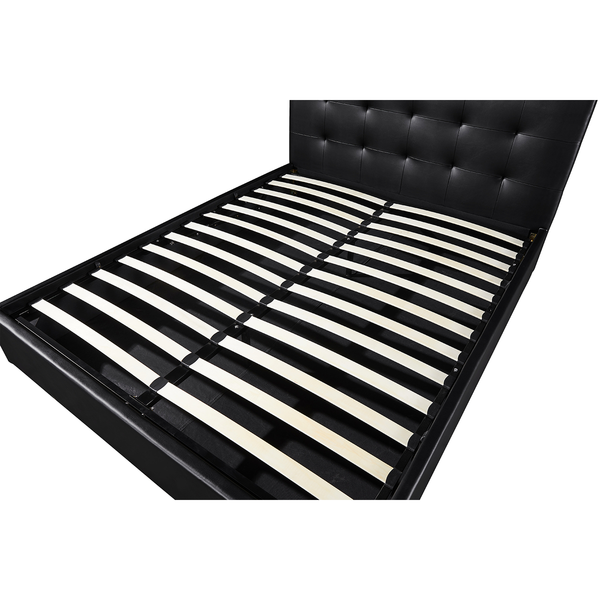 Interiax Morris Bed - Zwart PU leder - 160x200 cm - Inclusief Opbergkoffer