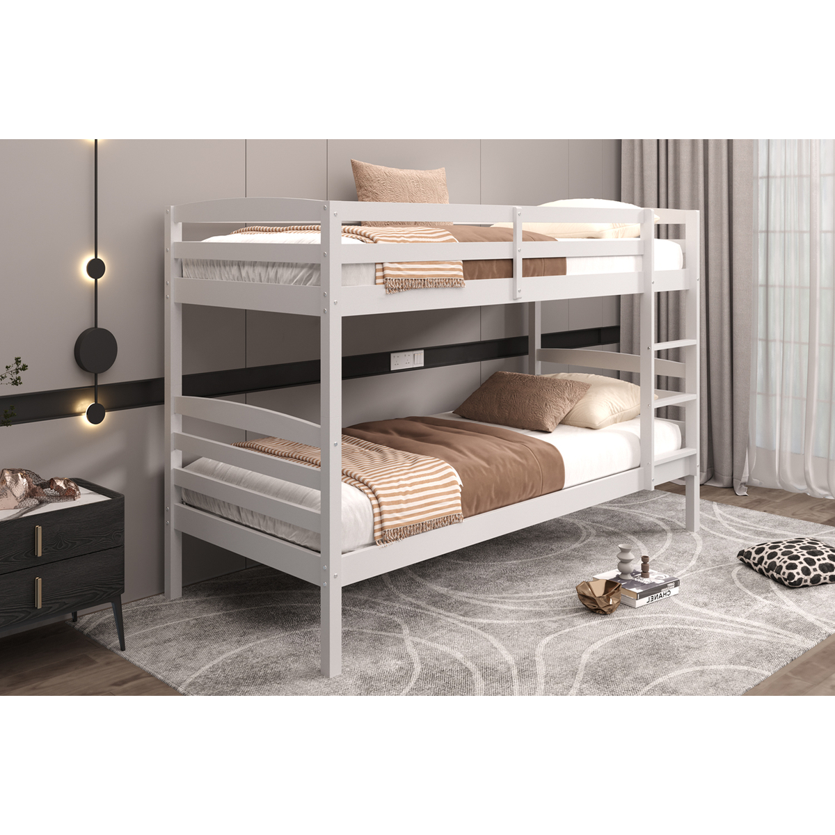 Interiax Tommy Stapelbed - Massief Grenen Wit - 90x200 cm - Splitsbaar