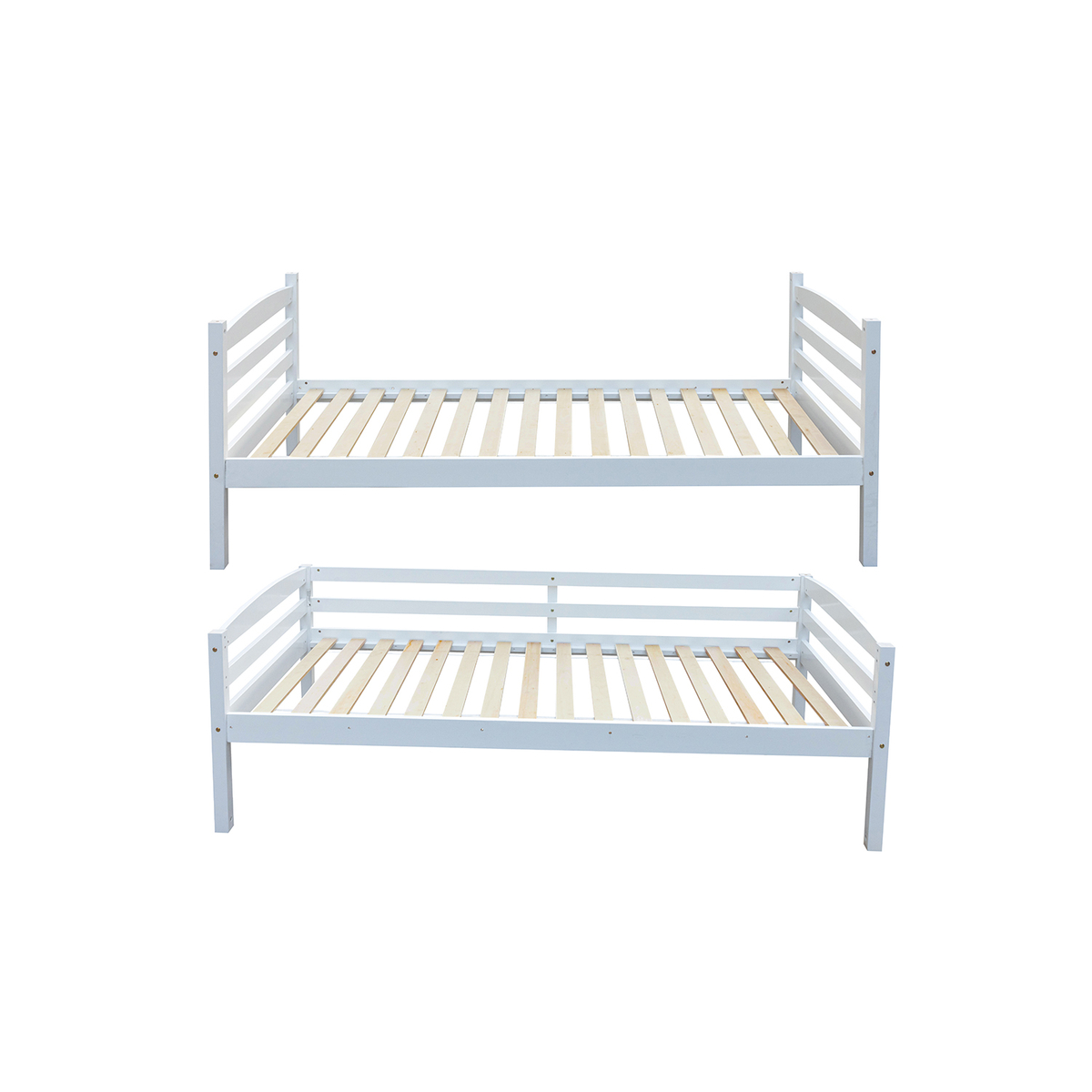 Interiax Tommy Stapelbed - Massief Grenen Wit - 90x200 cm - Splitsbaar