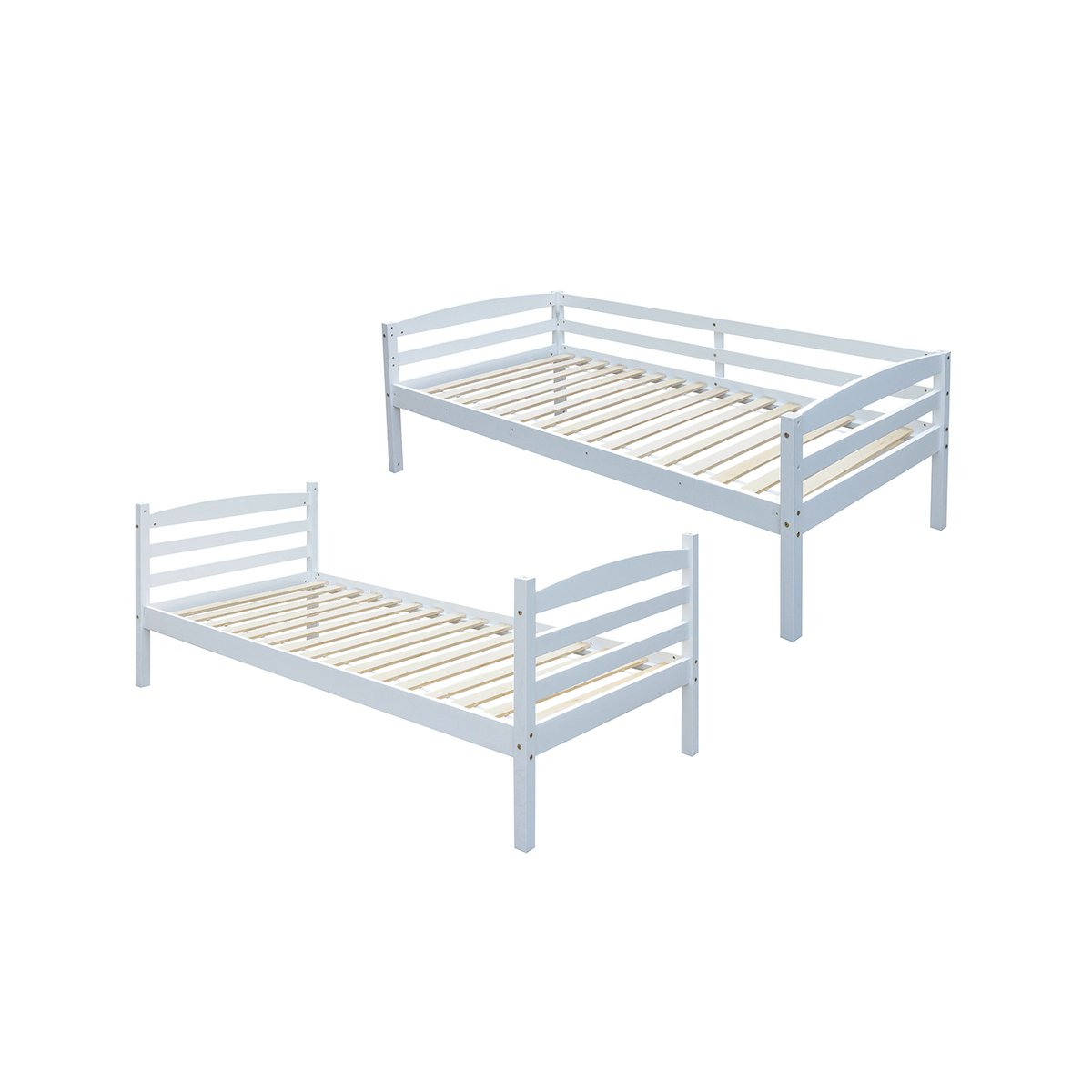 Interiax Tommy Stapelbed - Massief Grenen Wit - 90x200 cm - Splitsbaar