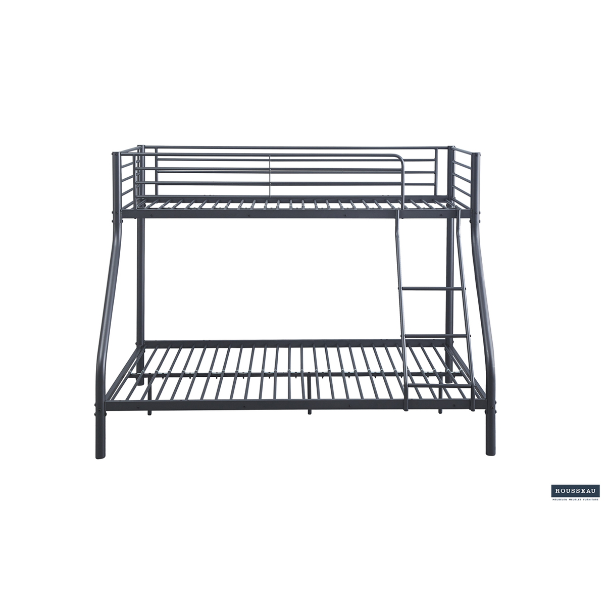 Interiax Trio Stapelbed - Metaal Donkergrijs - 140/90x200 cm - Inclusief Lattenbodems 