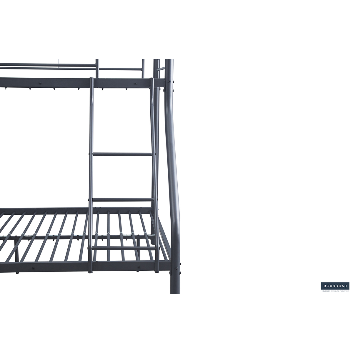 Interiax Trio Stapelbed - Metaal Donkergrijs - 140/90x200 cm - Inclusief Lattenbodems 
