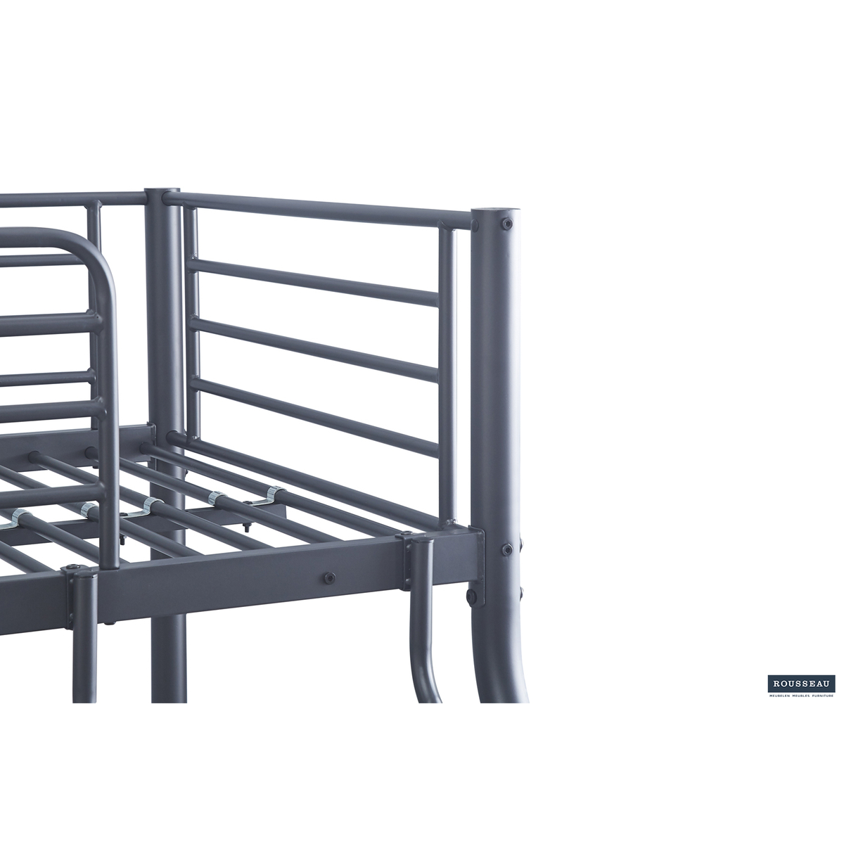 Interiax Trio Stapelbed - Metaal Donkergrijs - 140/90x200 cm - Inclusief Lattenbodems 