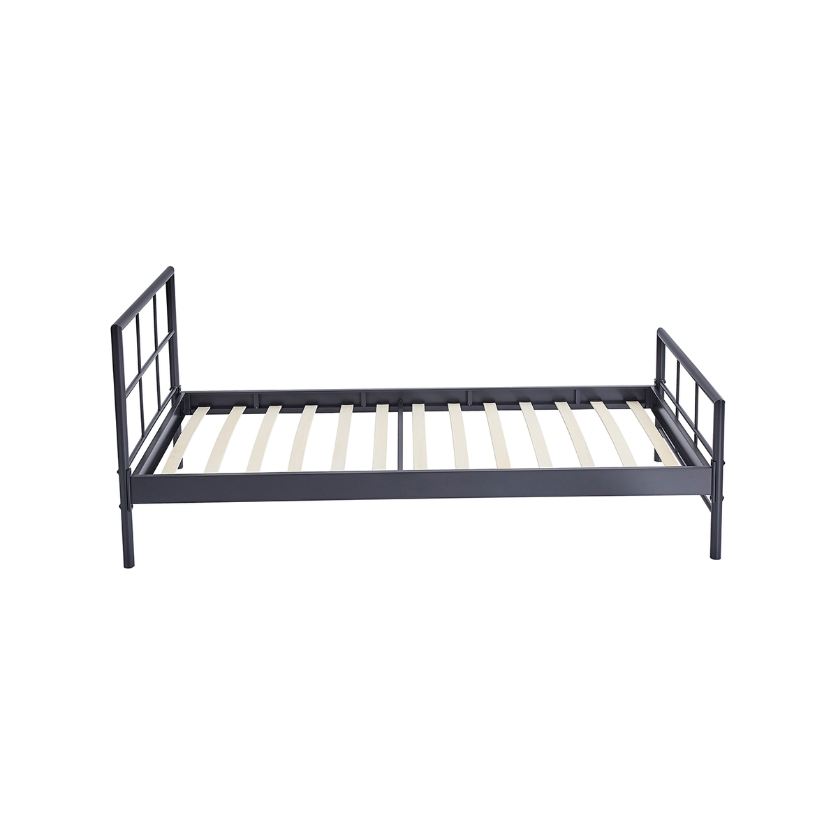 Interiax Lucas Bed - Metaal Donkergrijs -  90x200 cm - Inclusief Lattenbodem 