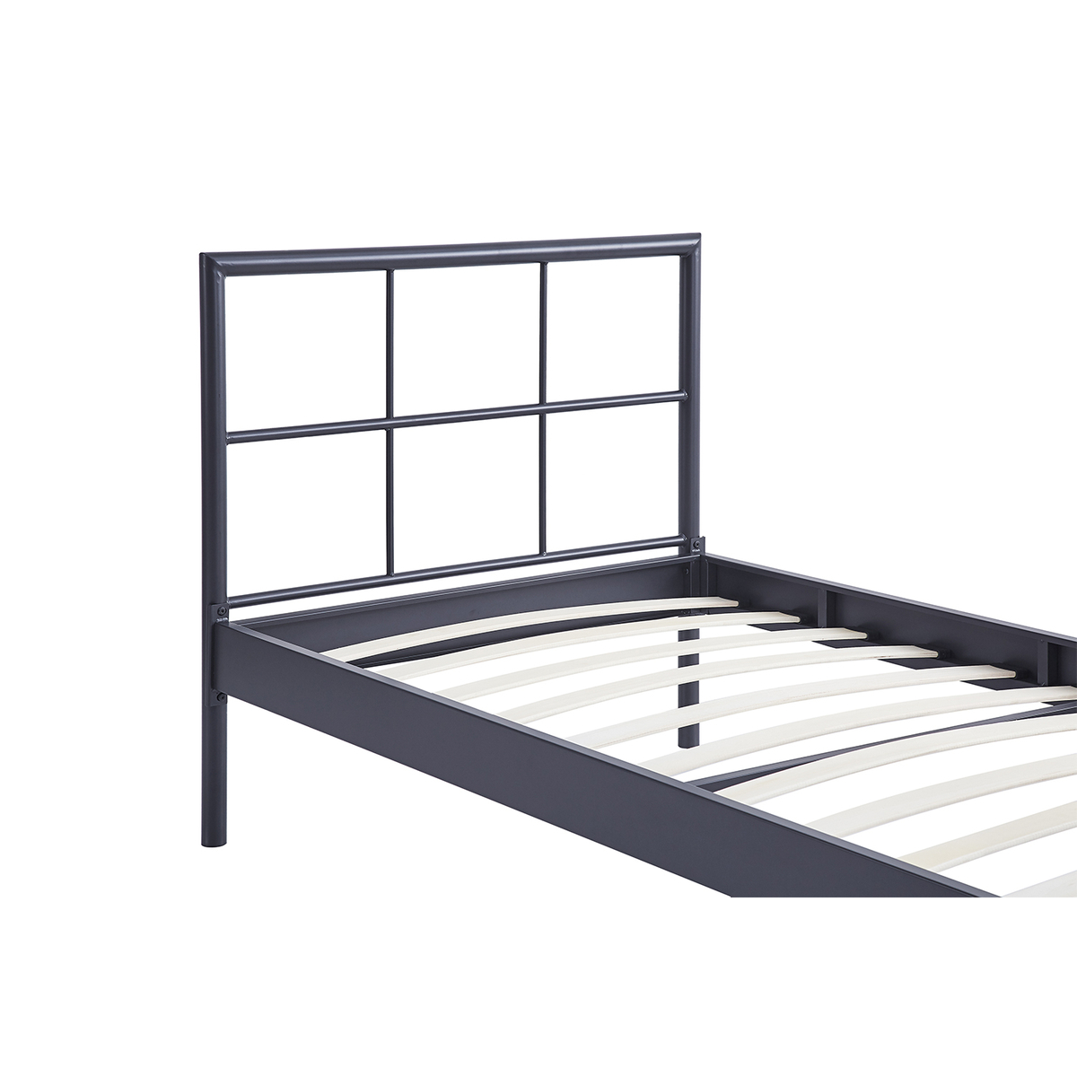 Interiax Lucas Bed - Metaal Donkergrijs -  90x200 cm - Inclusief Lattenbodem 
