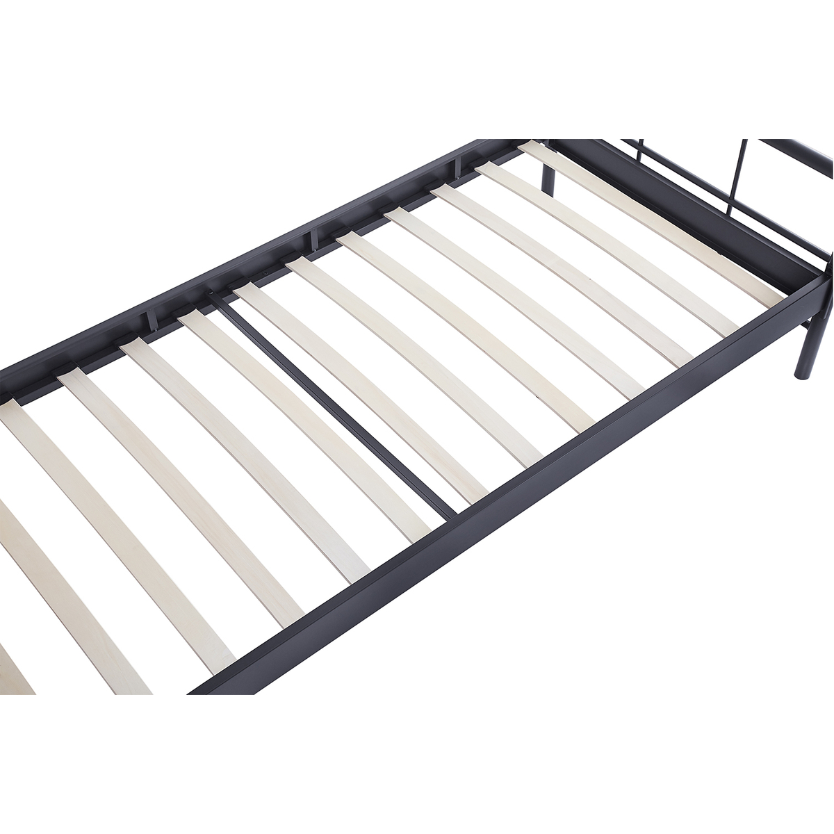 Interiax Lucas Bed - Metaal Donkergrijs -  90x200 cm - Inclusief Lattenbodem 