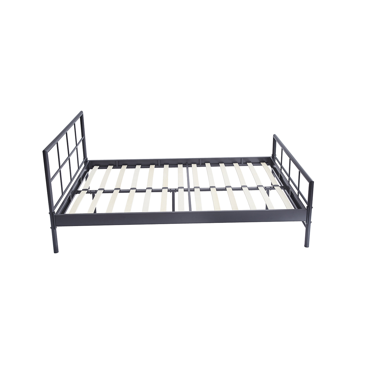 Interiax Lucas Bed - Metaal Donkergrijs - 140x200 cm - Inclusief Lattenbodem 