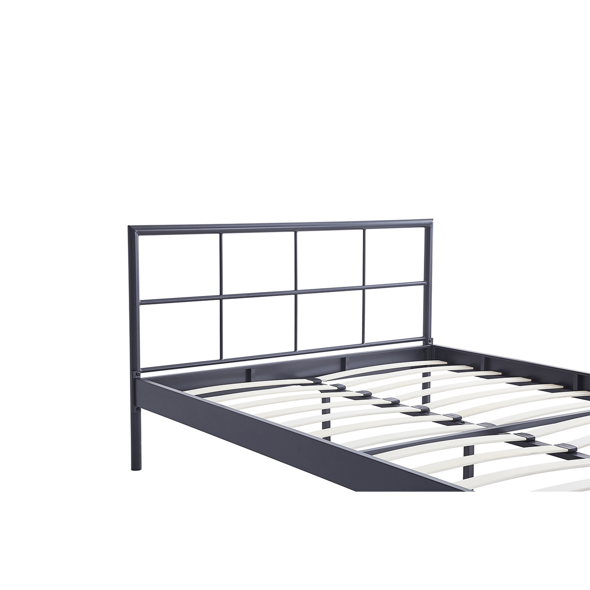 Interiax Lucas Bed - Metaal Donkergrijs - 140x200 cm - Inclusief Lattenbodem 