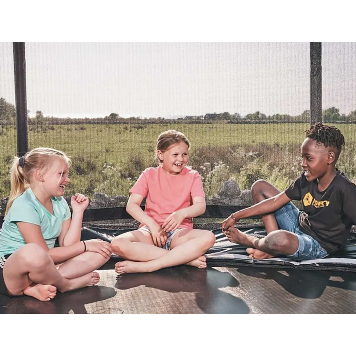 North Explorer Regular Trampoline 430 Round Black + filet de sécurité