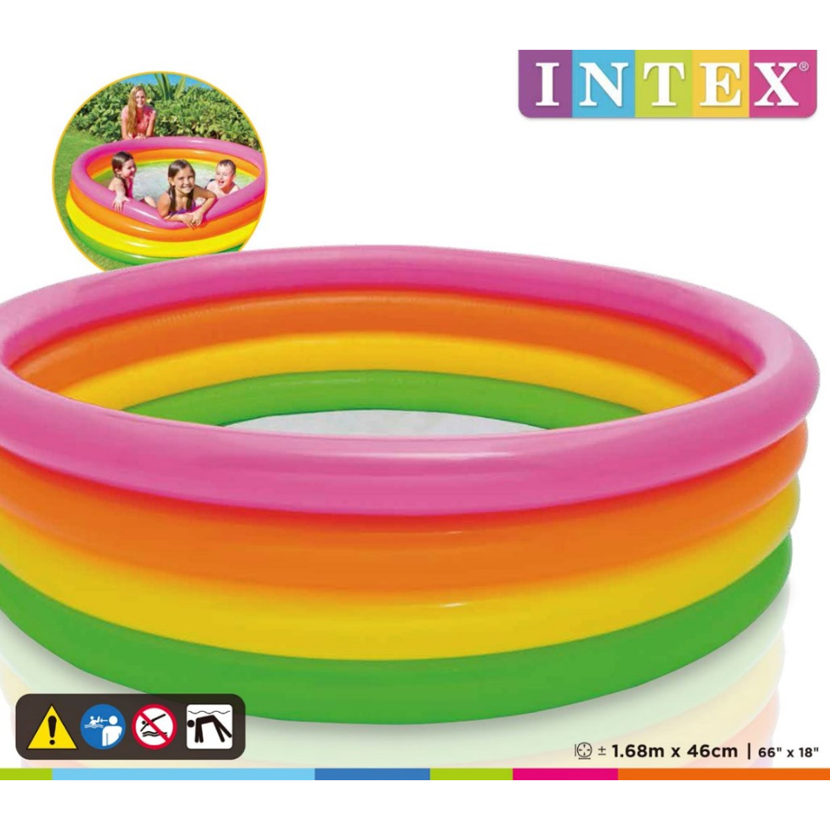 Intex 56441 Piscine pour enfants Sunset Glow (168X46cm)