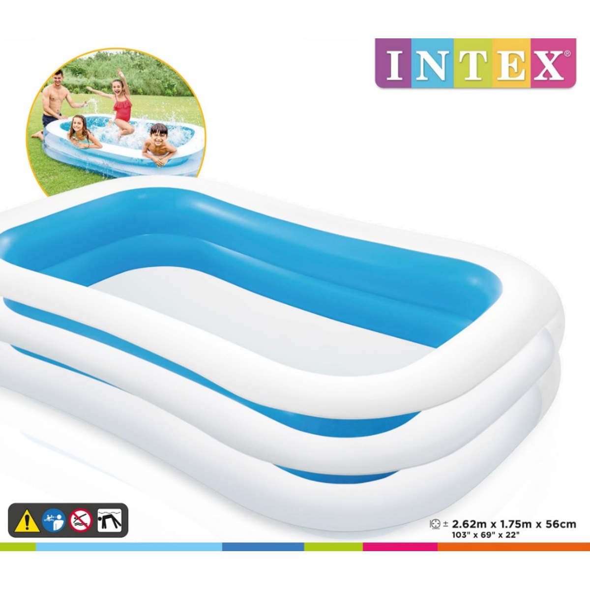 Intex Familiezwembad (262X175X56cm)