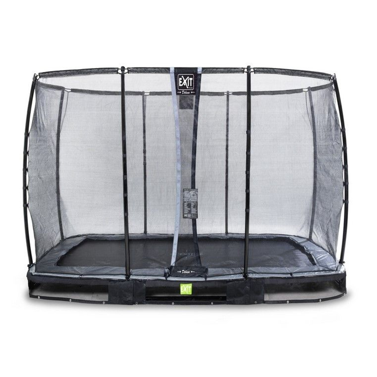 EXIT Elegant inground trampoline 214x366cm met Economy veiligheidsnet - zwart