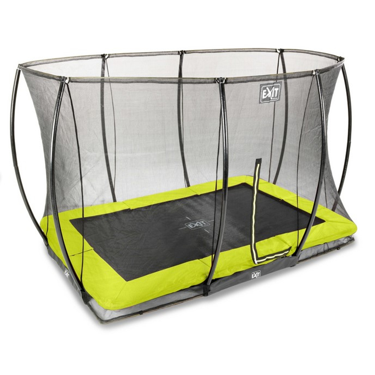 EXIT Silhouette inground trampoline 214x305cm met veiligheidsnet - groen