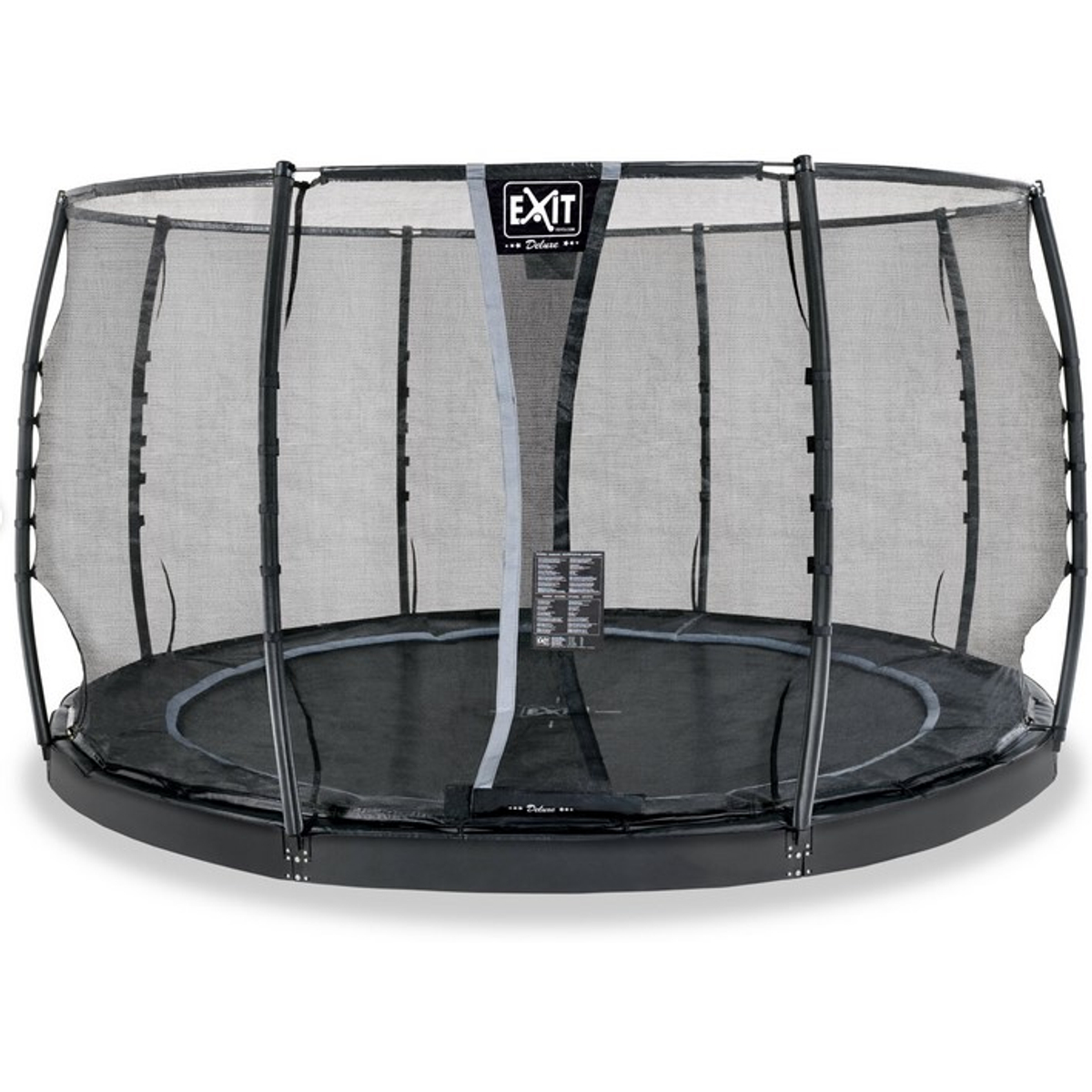 EXIT Dynamic groundlevel trampoline ø366cm met veiligheidsnet - zwart
