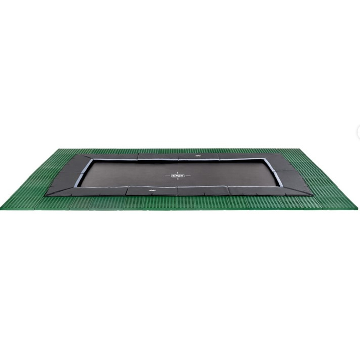 EXIT Dynamic groundlevel trampoline 275x458cm met Freezone veiligheidstegels - zwart