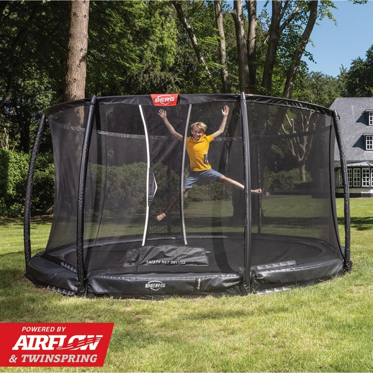 Berg Champion Inground Trampoline 270 Grey + Safety Net Deluxe