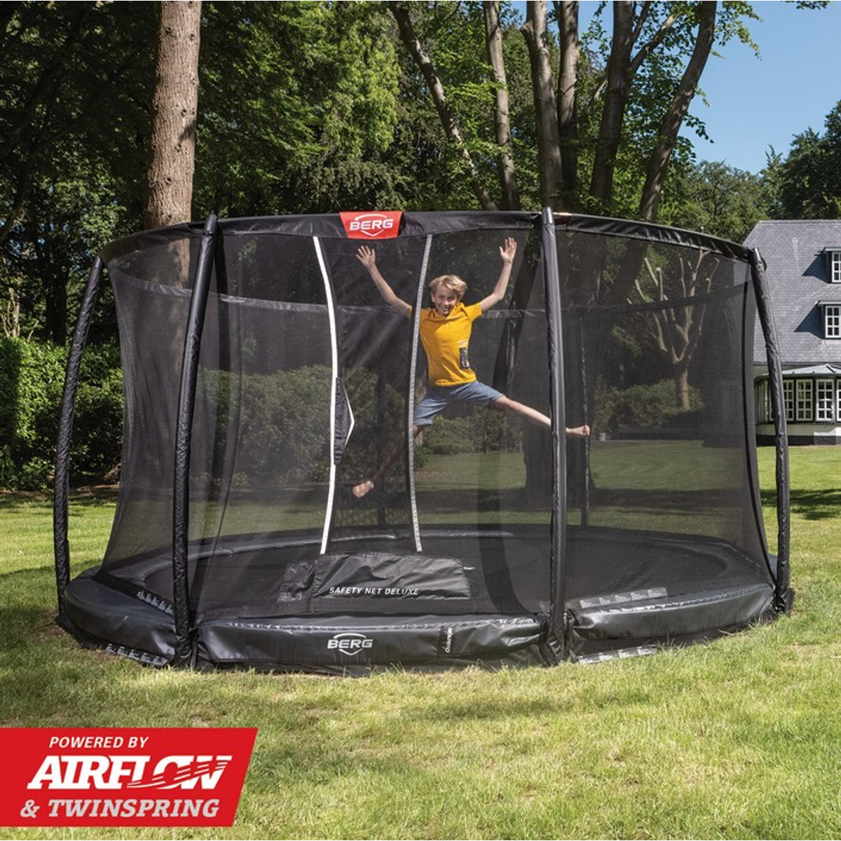 Berg Champion Inground Trampoline 270 Grey + Safety Net Deluxe