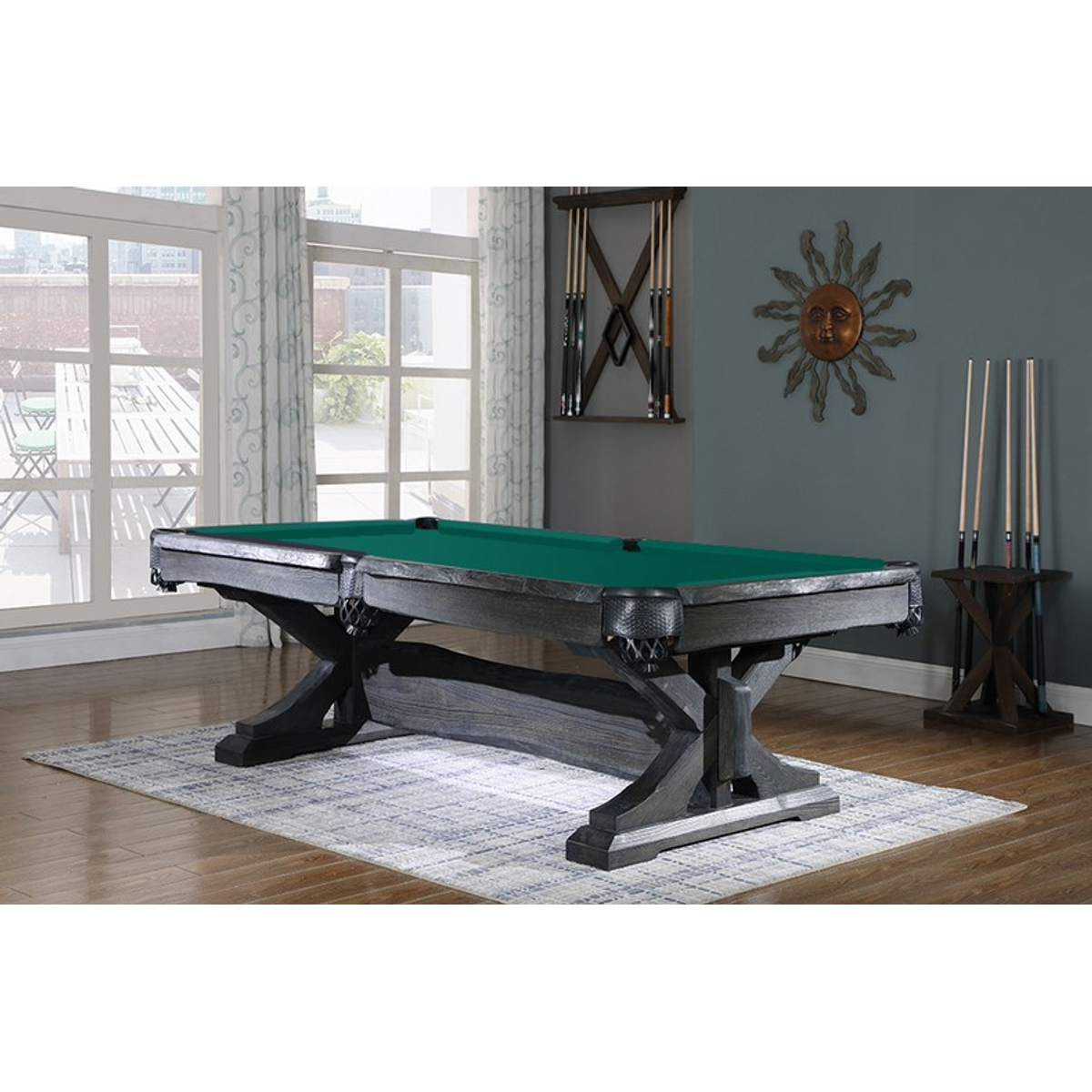 Top Table Lexor Pooltafel Forest Black-Oak 8FT