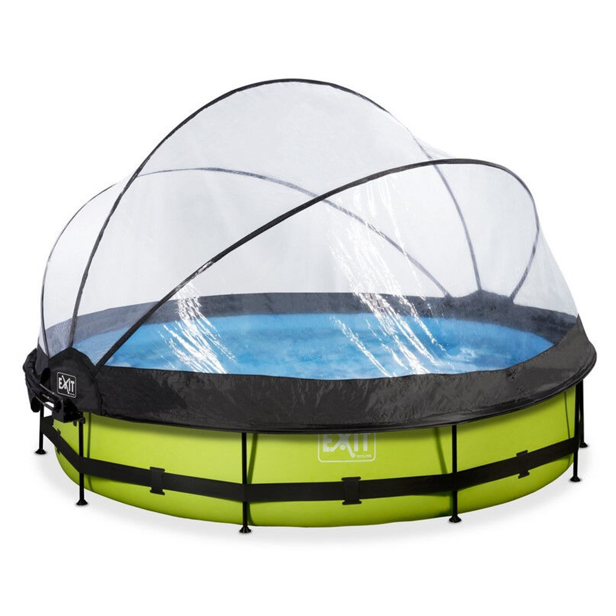 EXIT Lime zwembad ø360x76cm met overkapping, schaduwdoek en filterpomp - groen