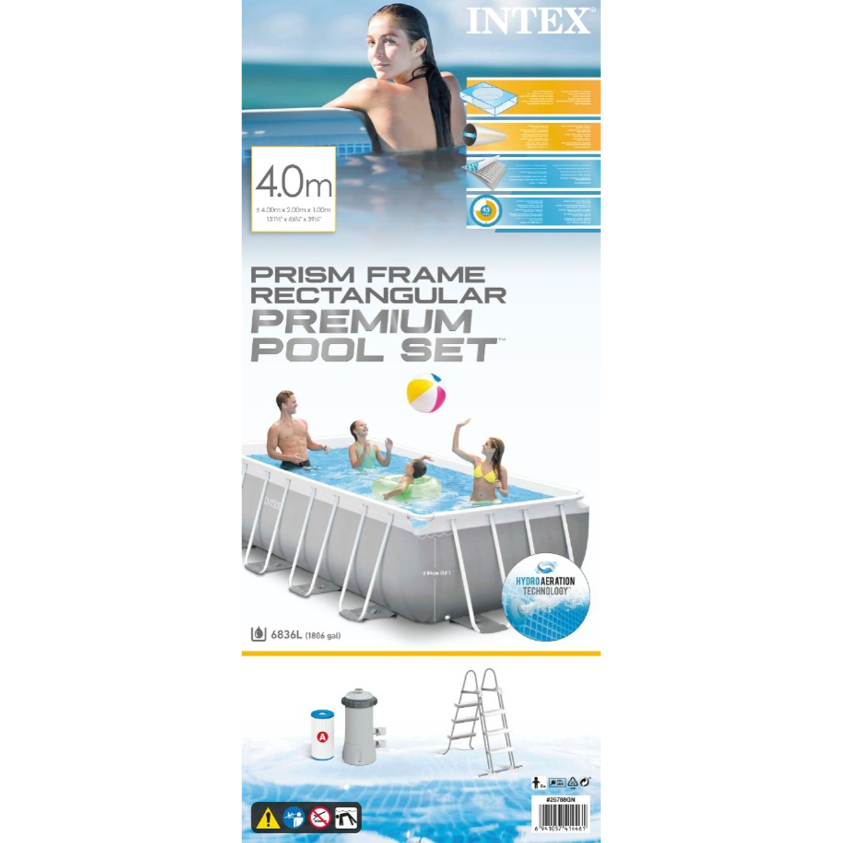  Intex Zwembad Prism Frame Rectangular Pool Set  (400X200X100)