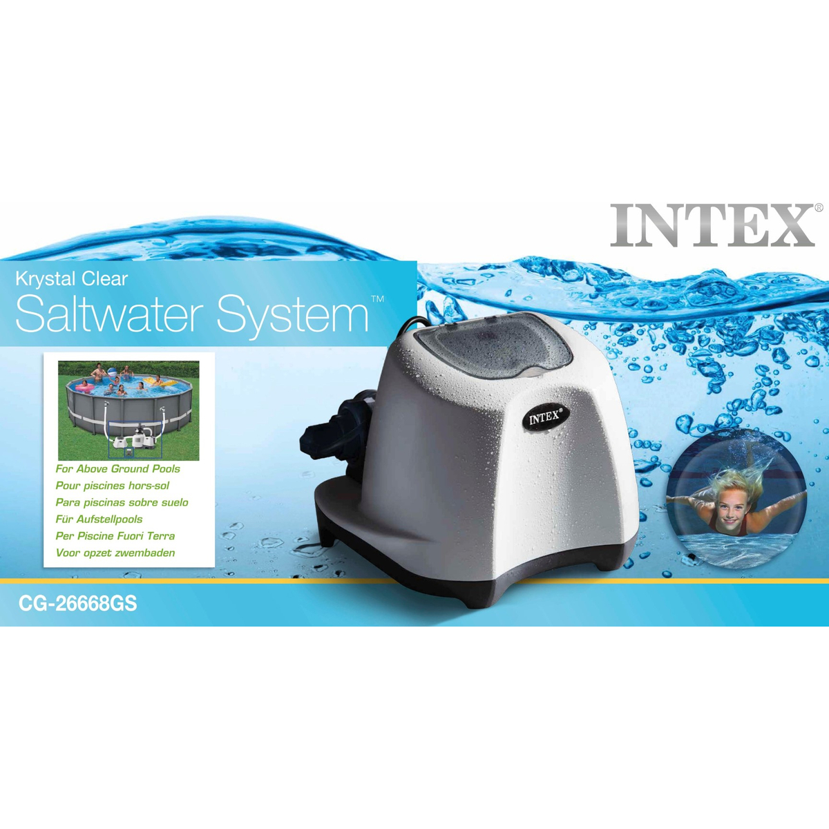 Intex Krystal Clear Zoutwatersysteem 26500L