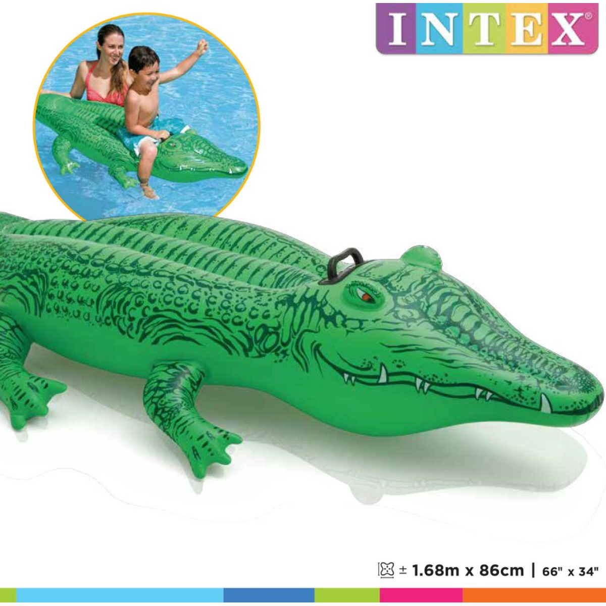 Intex Ride-On Opblaasbare Krokodil 168 cm