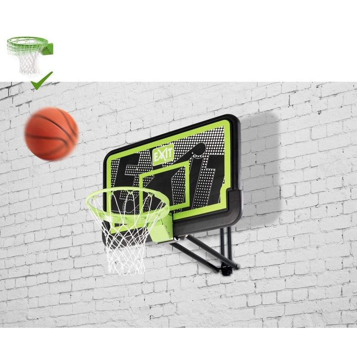 EXIT Galaxy Basketbalbord Voor Muurmontage Met Dunkring - Black Edition
