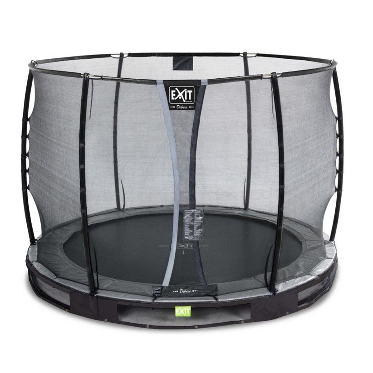 Trampoline enterré EXIT Elegant Premium ø427cm avec filet de sécurité Deluxe - noir