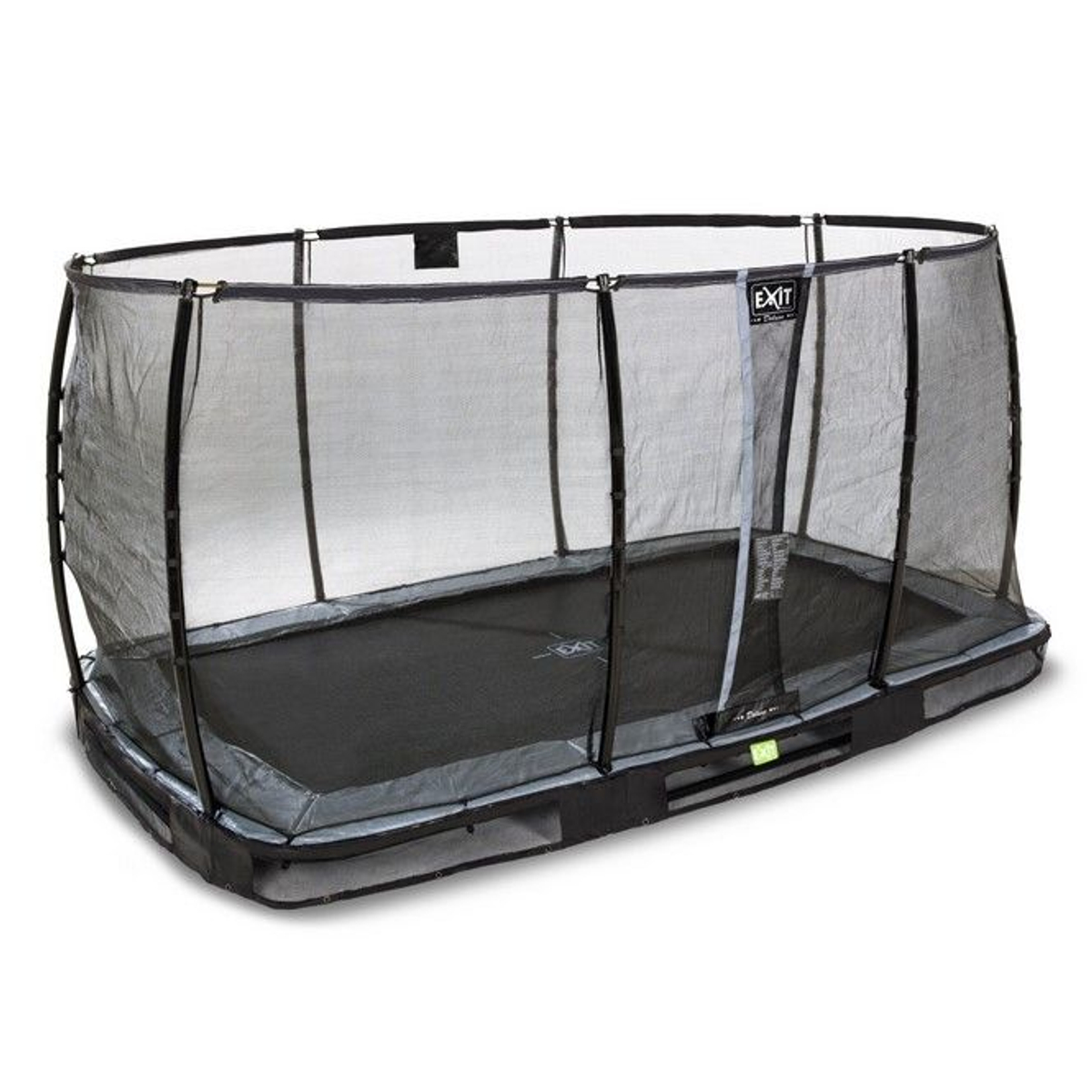 EXIT Elegant inground trampoline 214x366cm met Economy veiligheidsnet - zwart