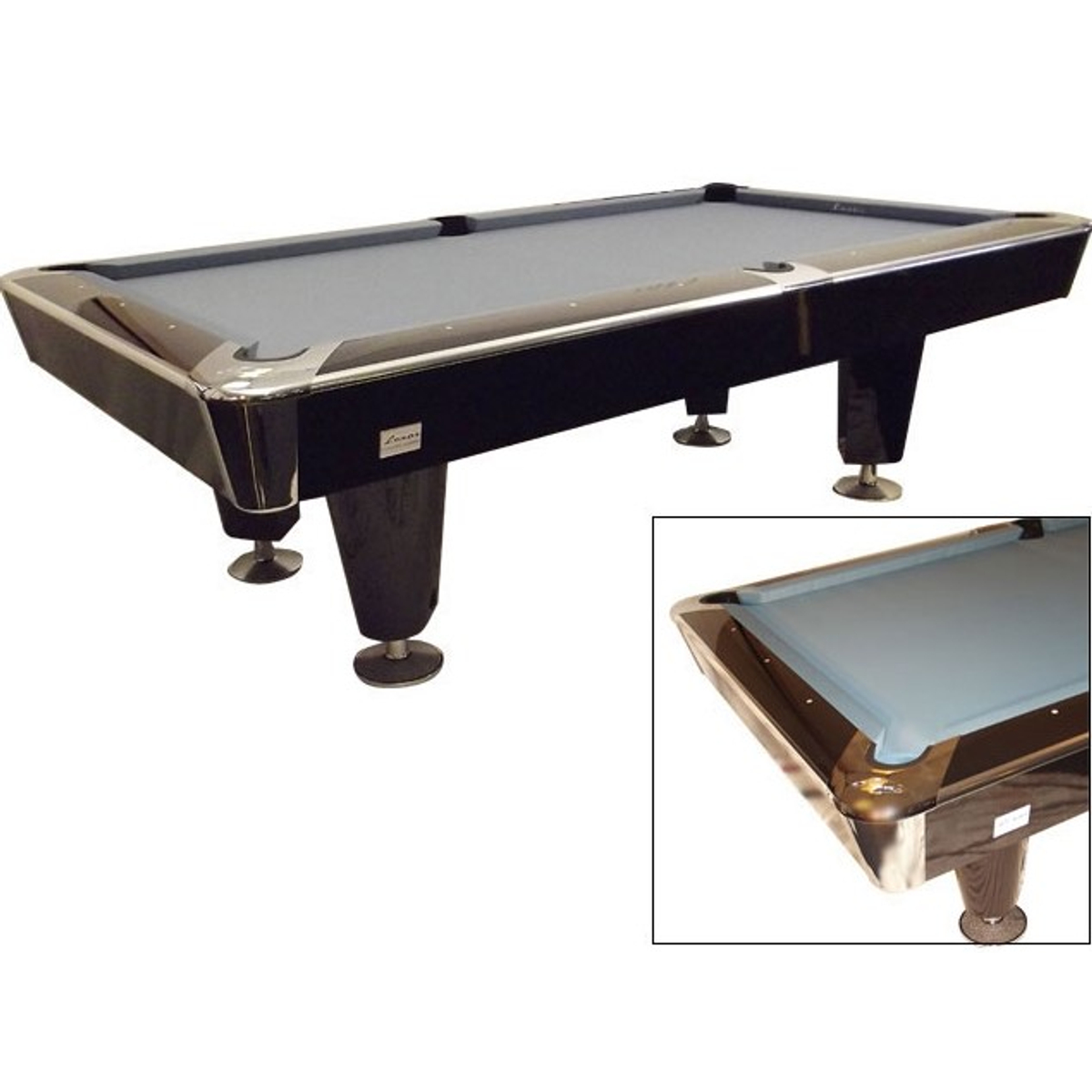 Pooltafel Lexor X-treme Glamour Piano Black-Chroom 7FT