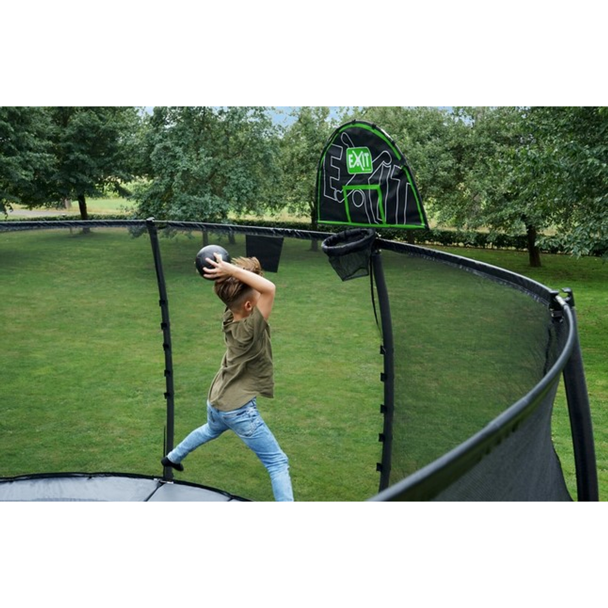 EXIT trampoline basket (ø25-38mm) - groen/zwart