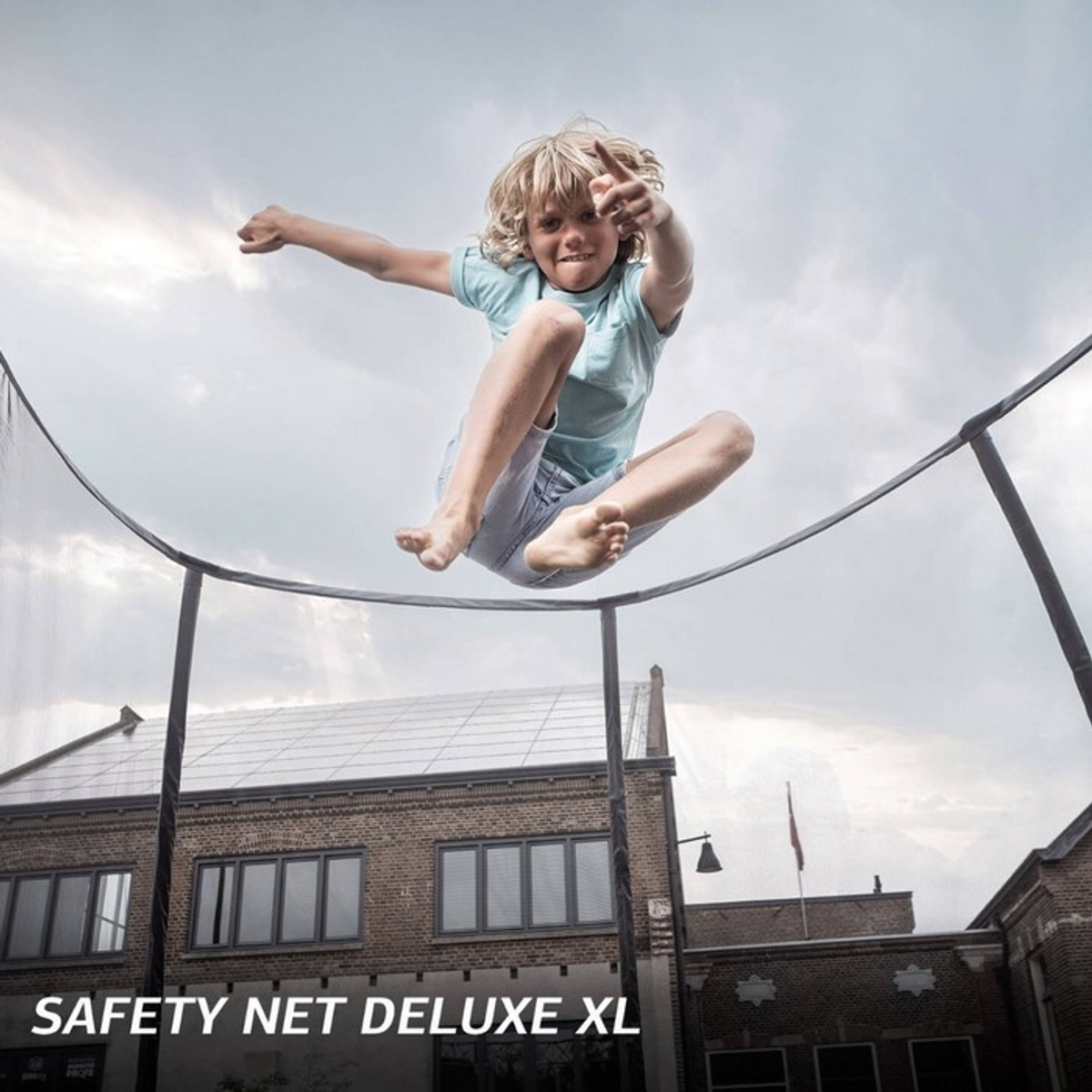 Berg Ultim Champion Regular Trampoline 410 Grijs + Safety Net Deluxe XL