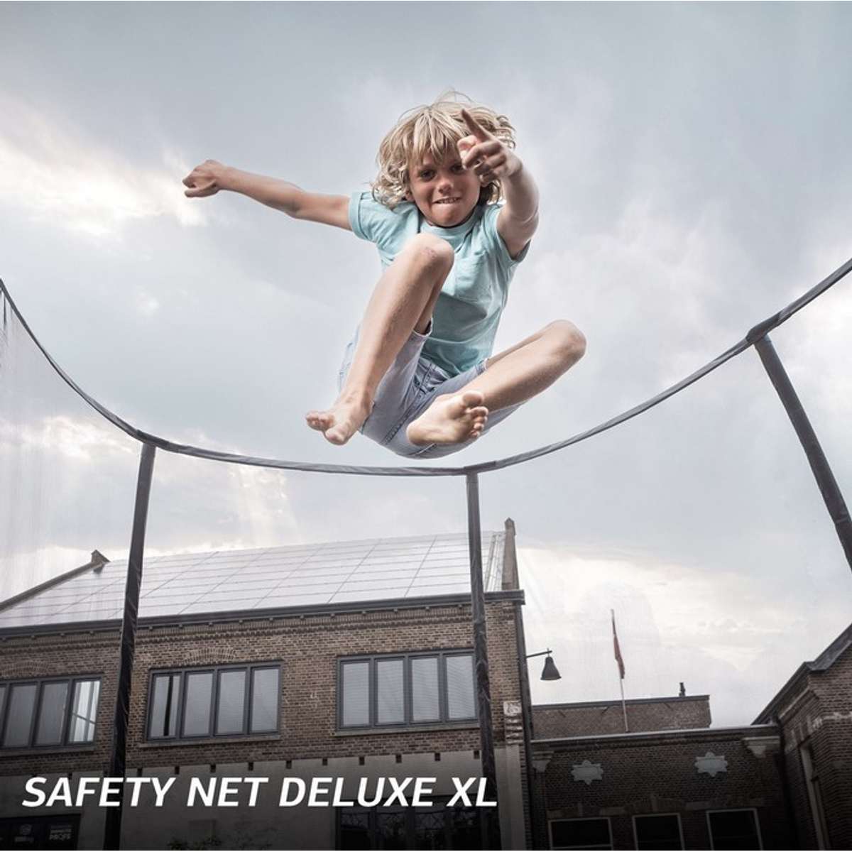 Berg Ultim Champion Regular Trampoline 500 Grijs + Safety Net Deluxe XL