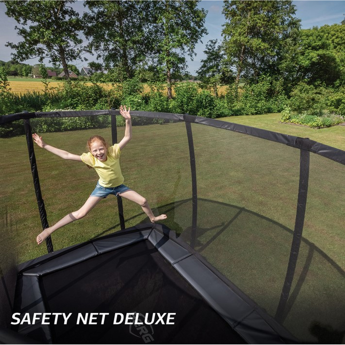 Berg Ultim Champion Inground Trampoline 330 Black + Safety Net Deluxe