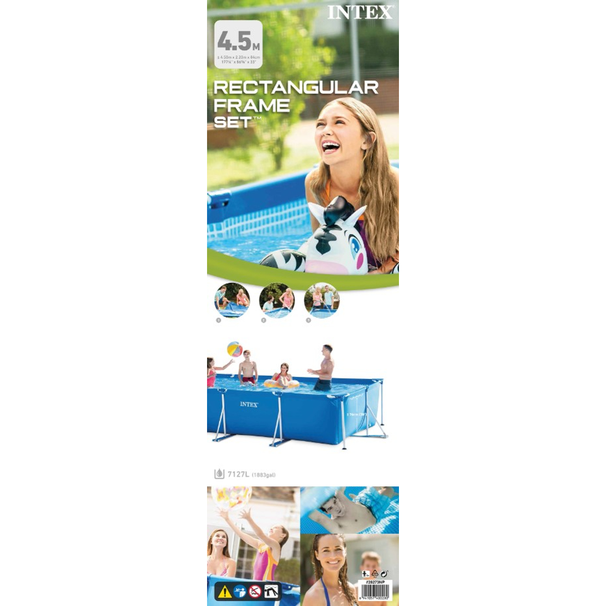 Intex Zwembad Rectangular Frame Pool (450X220X84)