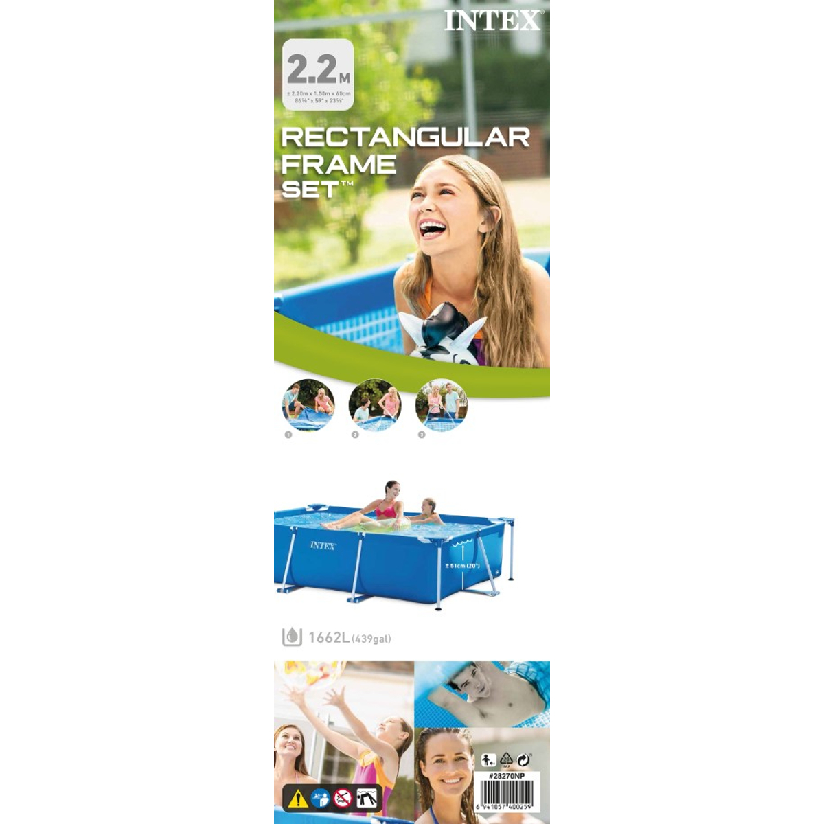 Intex Zwembad Rectangular Pool Frame (220X150X60)