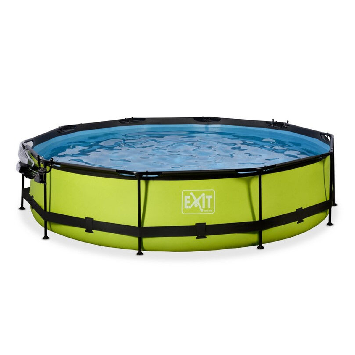 EXIT Lime zwembad Ã¸360x76cm met overkapping en filterpomp - groen