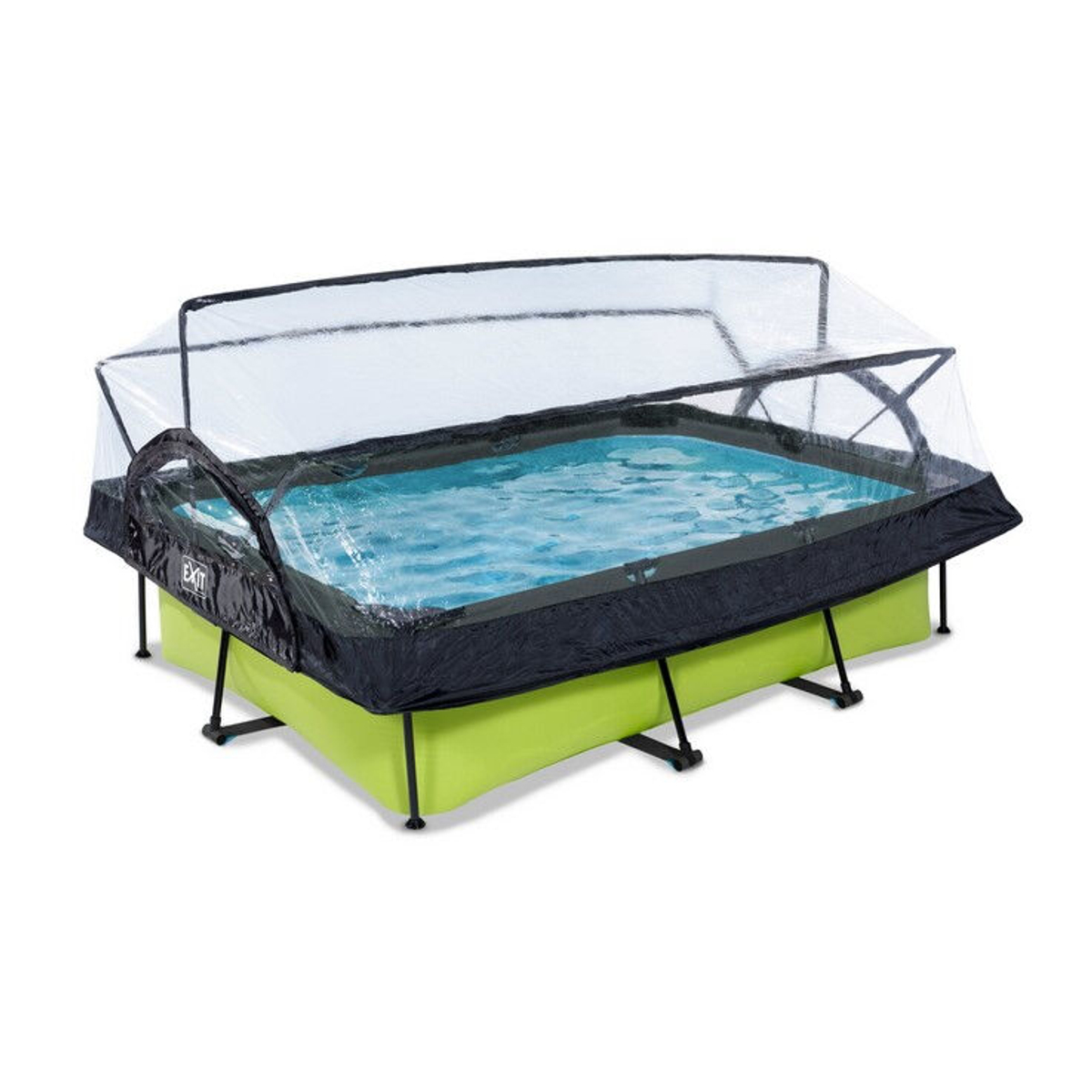 EXIT Lime zwembad 220x150x65cm met overkapping en filterpomp - groen