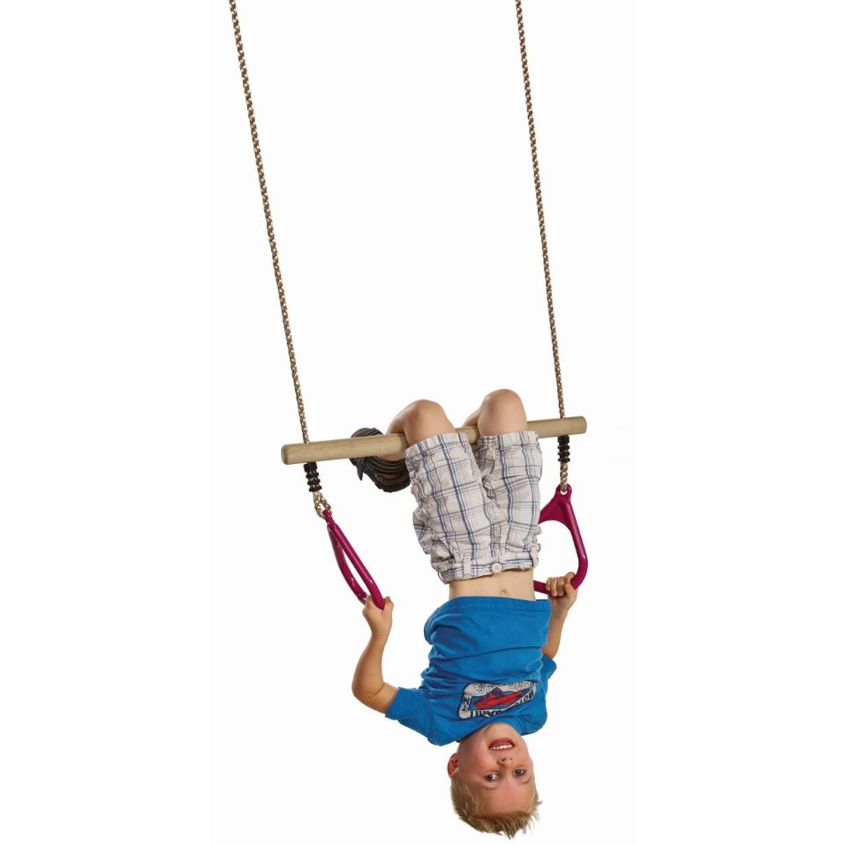 Houten Ringtrapeze met kunststof ringen - Paars