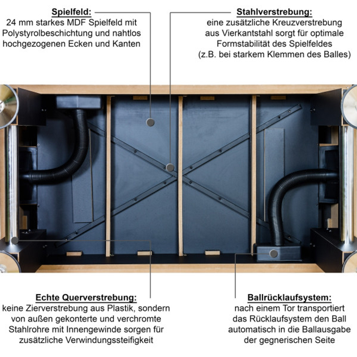Tuniro Pro Black Voetbaltafel