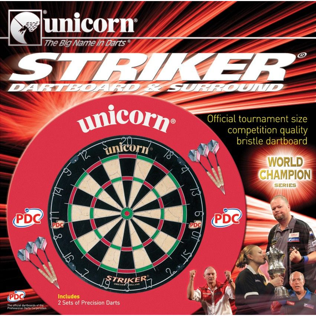Unicorn Striker Dartbord incl. surround