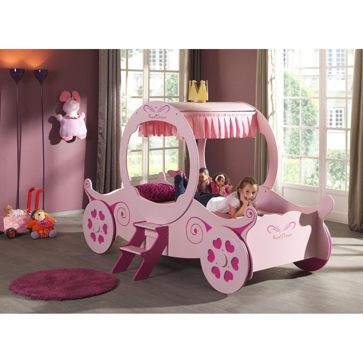 Princess Kate Autobed - Roze - Kinderbed