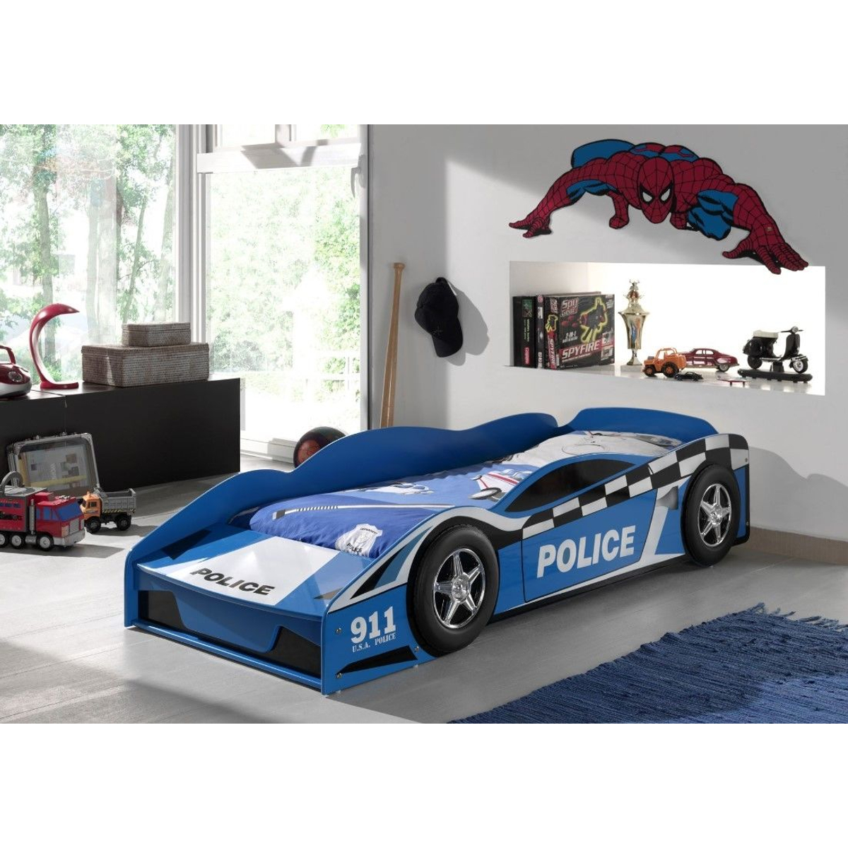Police Car Autobed - Blauw - Kleuterbed