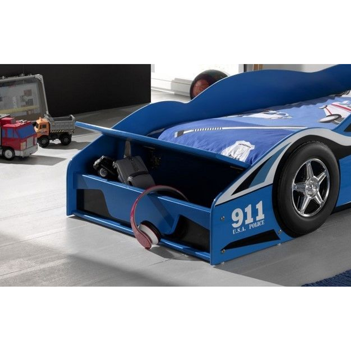 Police Car Autobed - Blauw - Kleuterbed