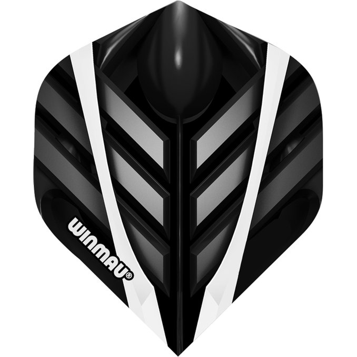 Winmau Mega Standard Zwart, Wit en Grijs dart flights
